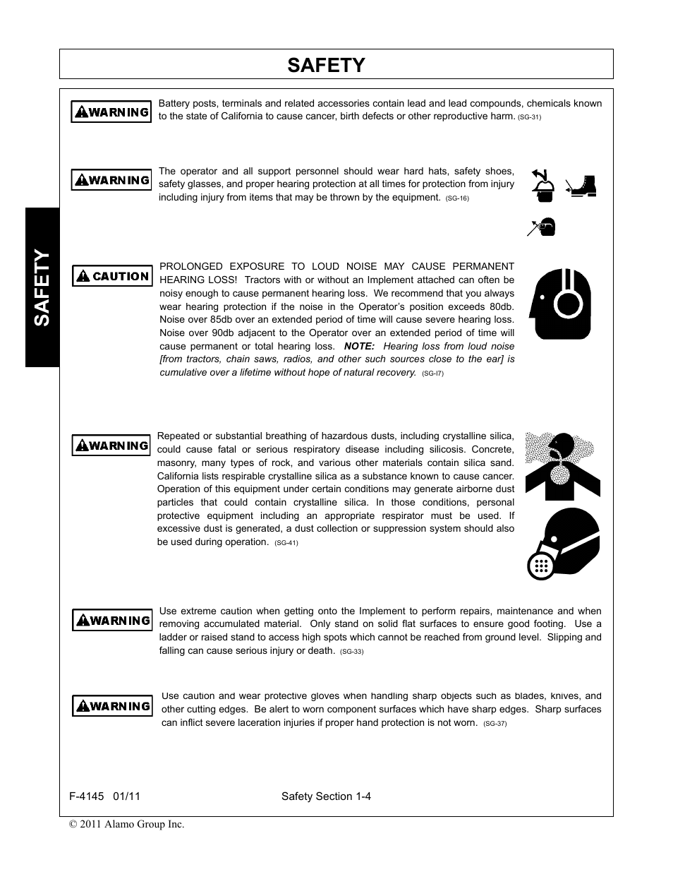 Safety | Alamo RHINO 95C User Manual | Page 8 / 56