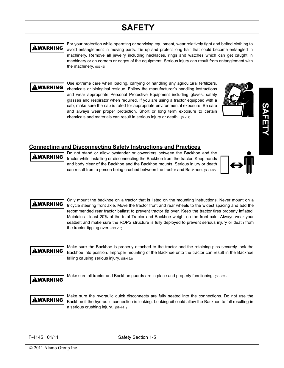 Safety | Alamo RHINO 95C User Manual | Page 9 / 56