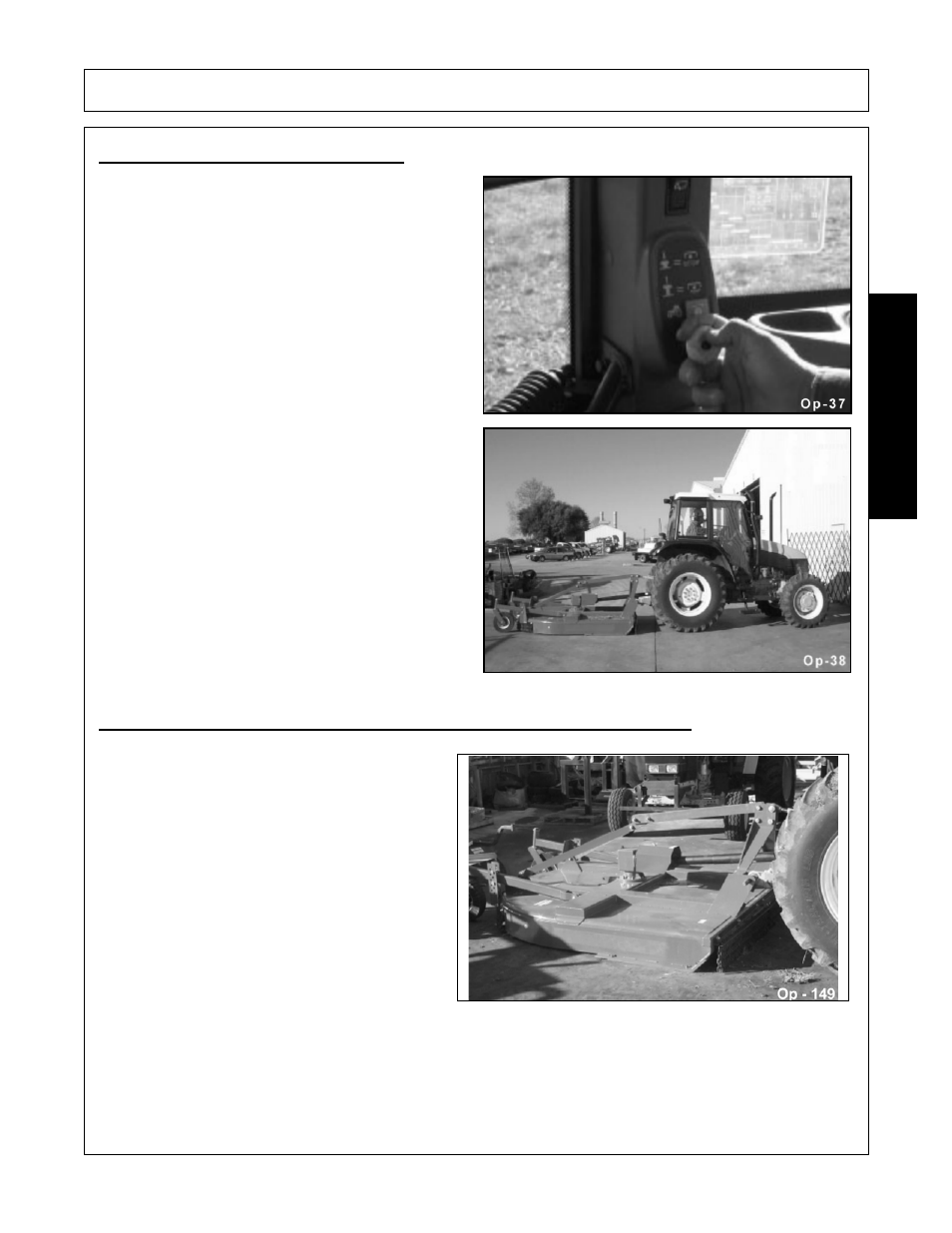 6 shutting down the implement, Disconnecting the mower from the tractor, Operation | Opera t ion | Alamo A60B User Manual | Page 119 / 138
