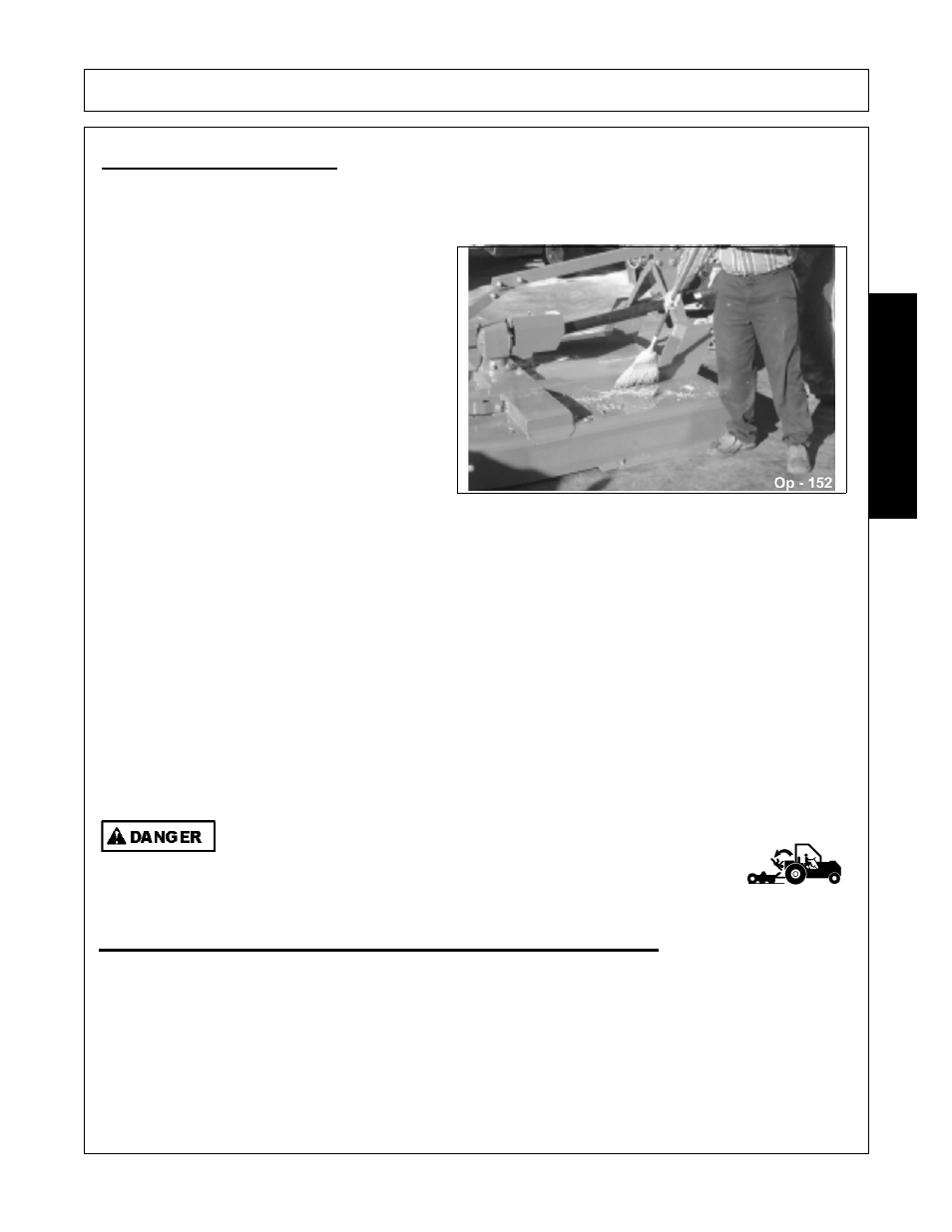 Mower storage, Transporting the tractor and implement, Operation | Opera t ion | Alamo A60B User Manual | Page 121 / 138