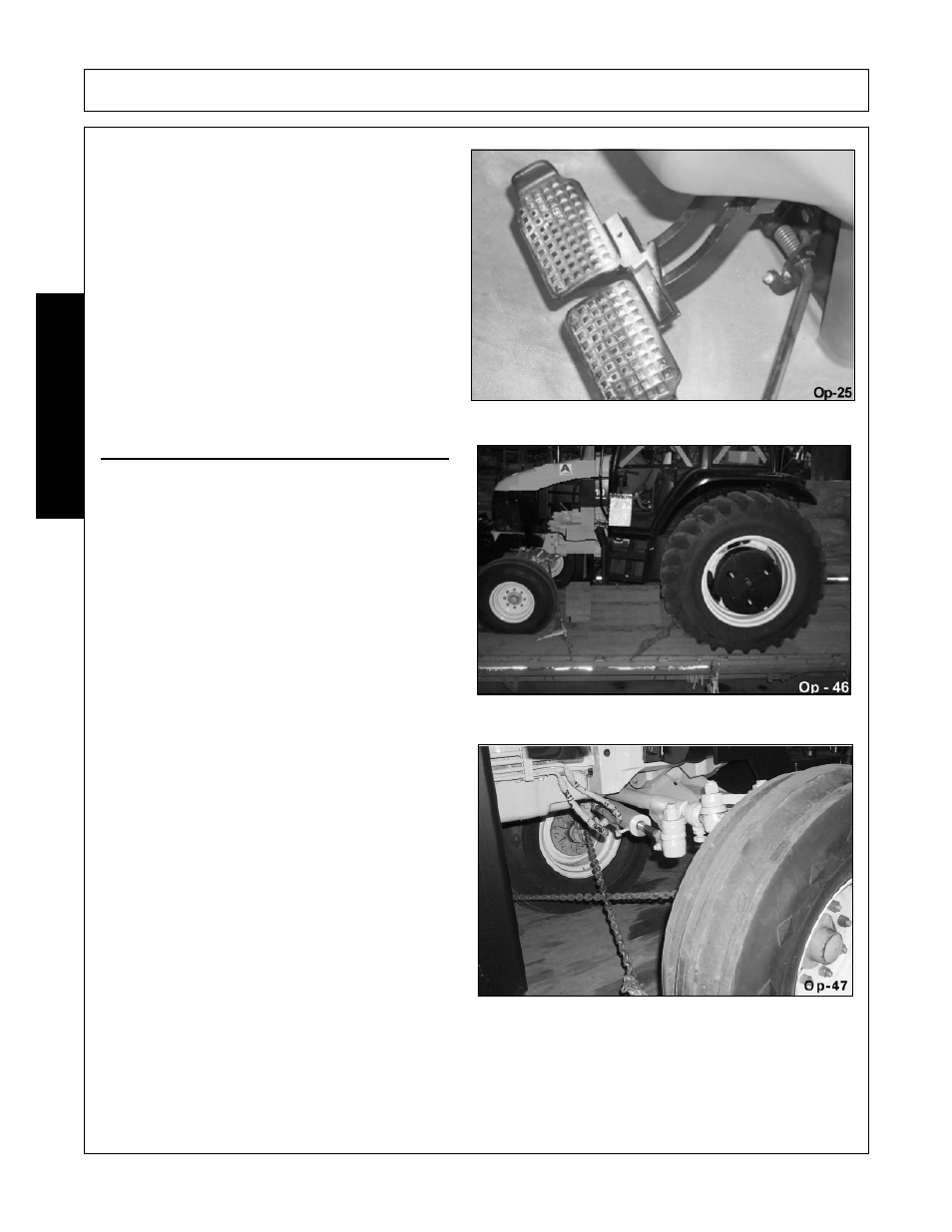 2 hauling the tractor and implement, Hauling the tractor and implement -36, Operation | Opera t ion | Alamo A60B User Manual | Page 124 / 138