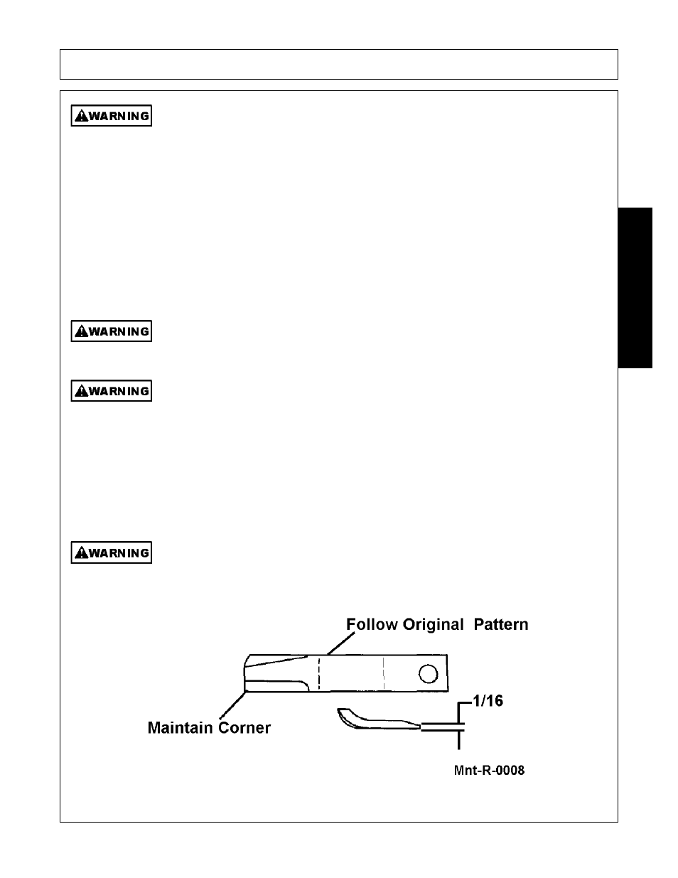 Blade servicing, Blade sharpening, Blade servicing -5 blade sharpening -5 | Maintenance | Alamo A60B User Manual | Page 133 / 138