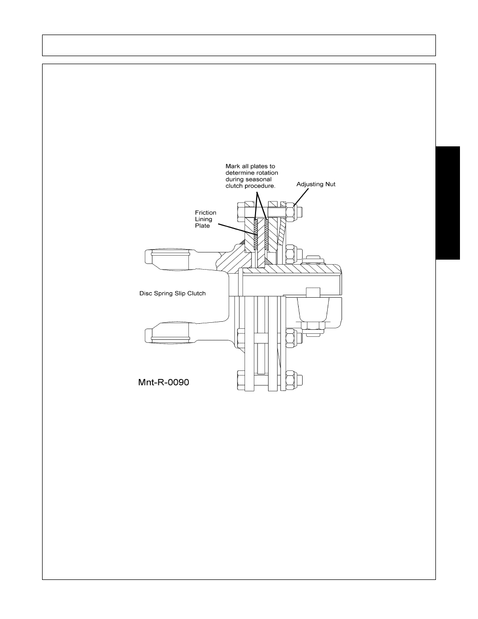 Seasonal clutch maintenance, Mark outer plates as shown in figure mnt-r-0090, Seasonal clutch maintenance -7 | Maintenance | Alamo A60B User Manual | Page 135 / 138