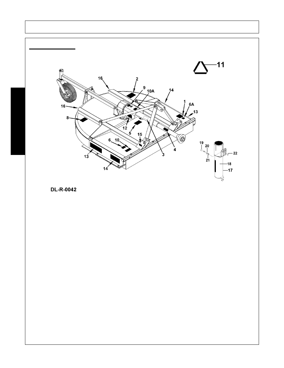 Decal location, Decal location -16, Safety | Alamo A60B User Manual | Page 22 / 138