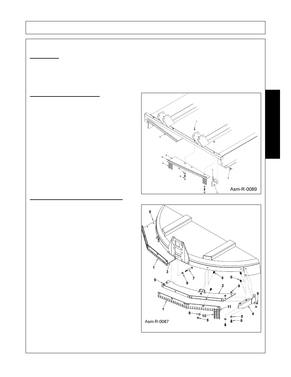 Chainguards (optional equipment at extra cost), Chainguards (optional equipment at extra cost) -5, Assembly | Assembl y | Alamo A60B User Manual | Page 83 / 138