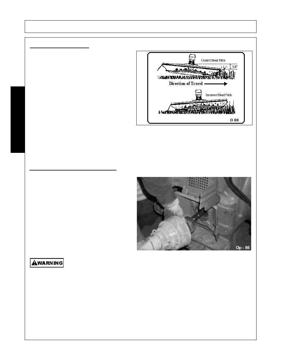 2 setting deck pitch, Driveline attachment, Setting deck pitch -12 driveline attachment -12 | Operation, Opera t ion | Alamo A60B User Manual | Page 98 / 138