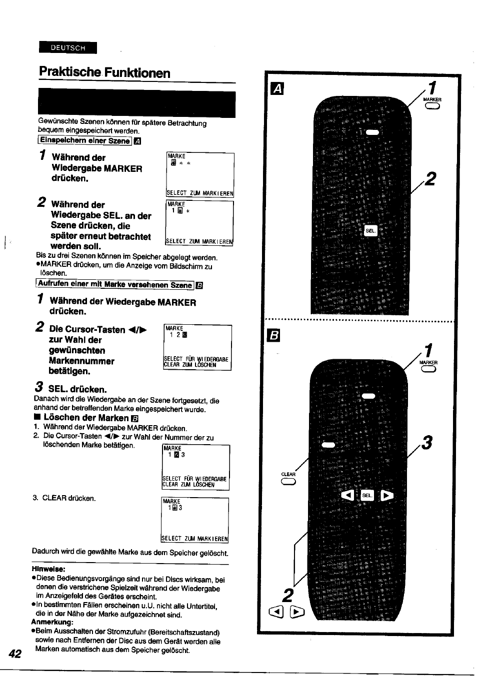 Praktische funktionen, 1 i 3 | Panasonic DVDA100 User Manual | Page 42 / 96