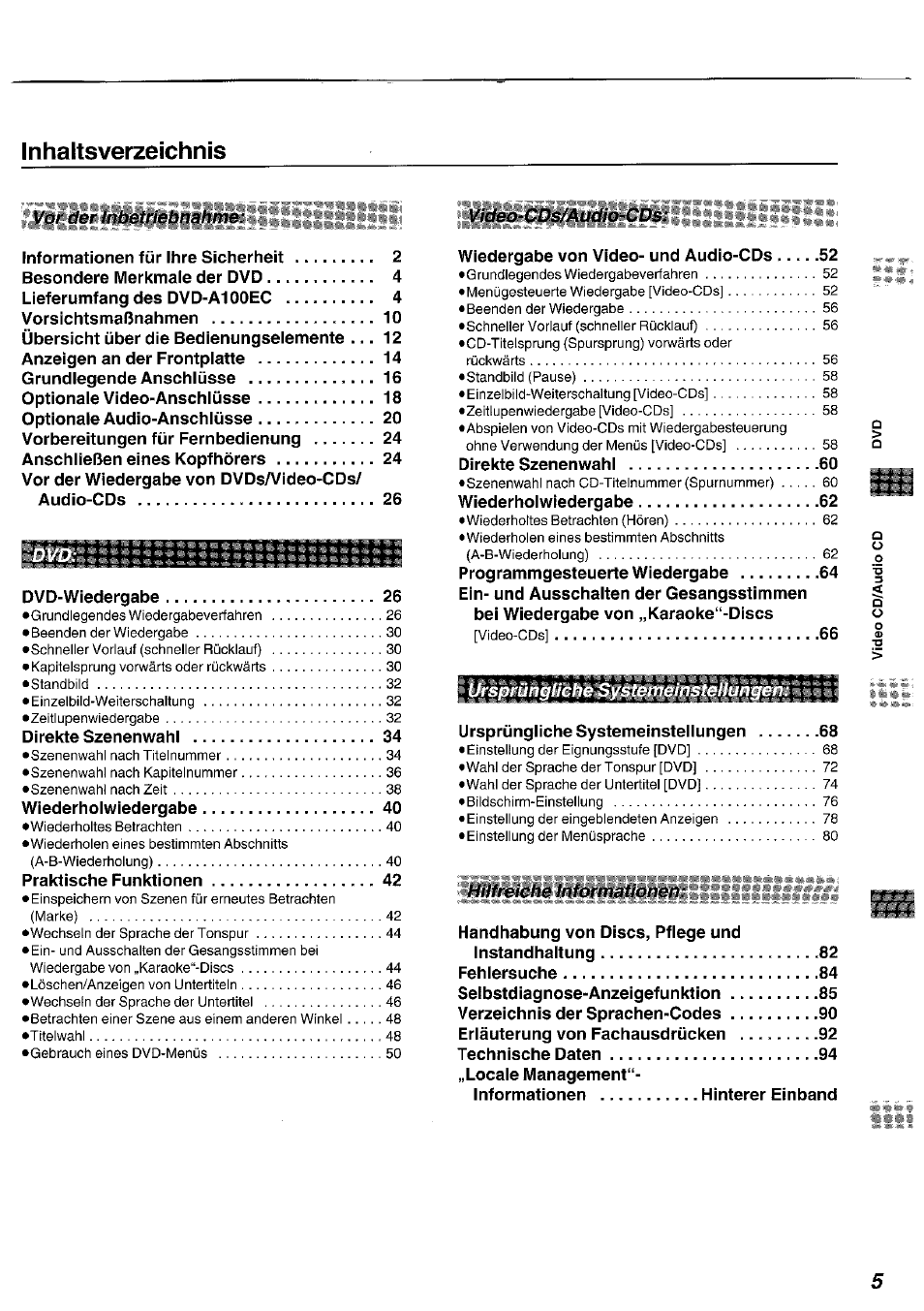 Panasonic DVDA100 User Manual | Page 5 / 96