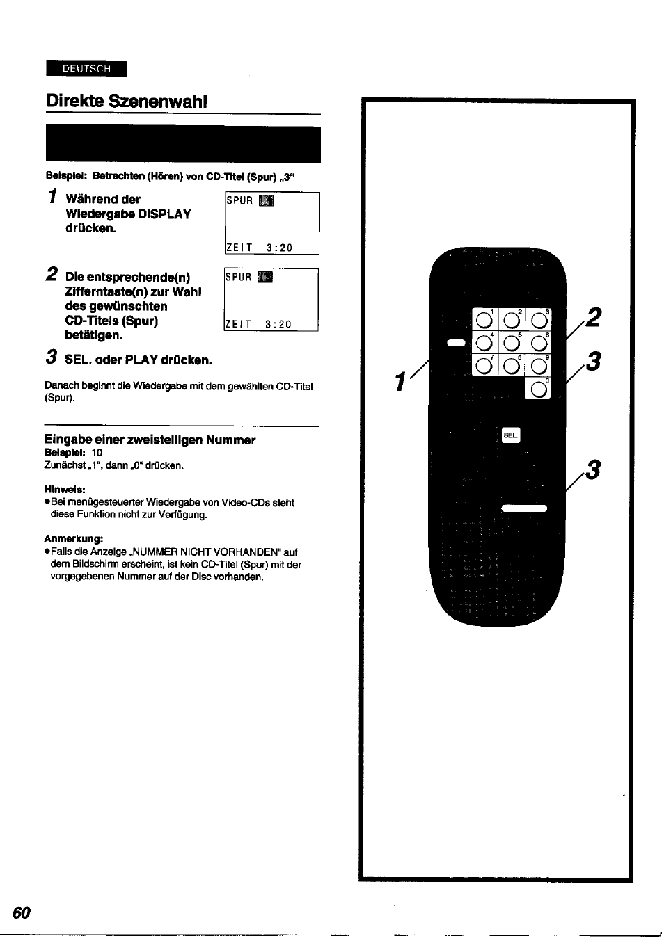 Direkte szenenwahl | Panasonic DVDA100 User Manual | Page 60 / 96