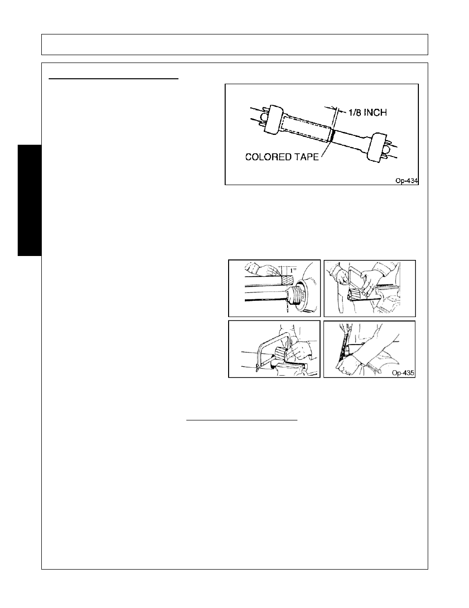 Bottoming out” check procedure, Remove the driveline from the tractor, Round off all sharp edges and debar | Thoroughly grease then reinstall the driveline, Recheck for proper operation, Operation, Opera t ion | Alamo 803350C User Manual | Page 112 / 168