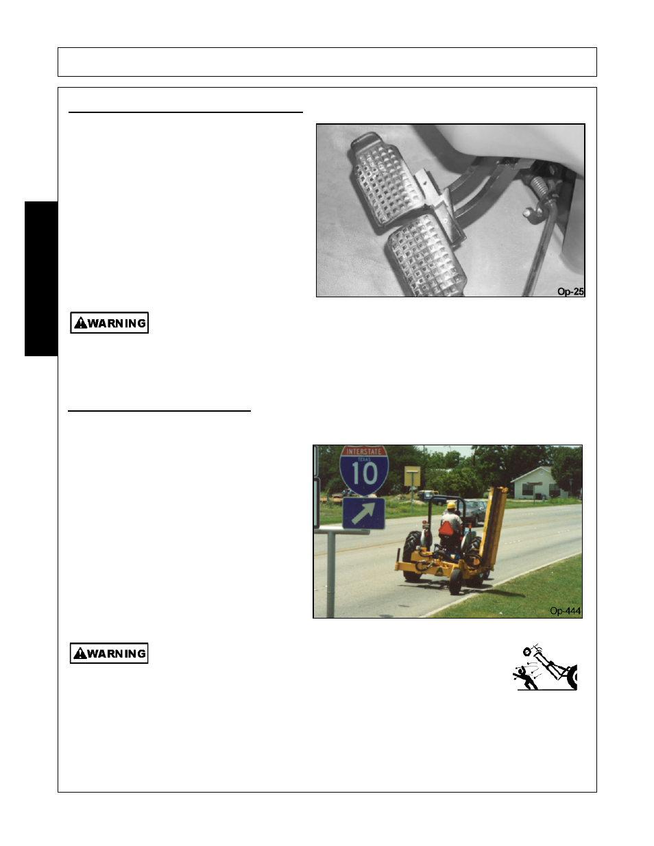 2 brake and differential lock setting, 3 operating the mower wing, Transport position | Operation, Opera t ion | Alamo 803350C User Manual | Page 122 / 168