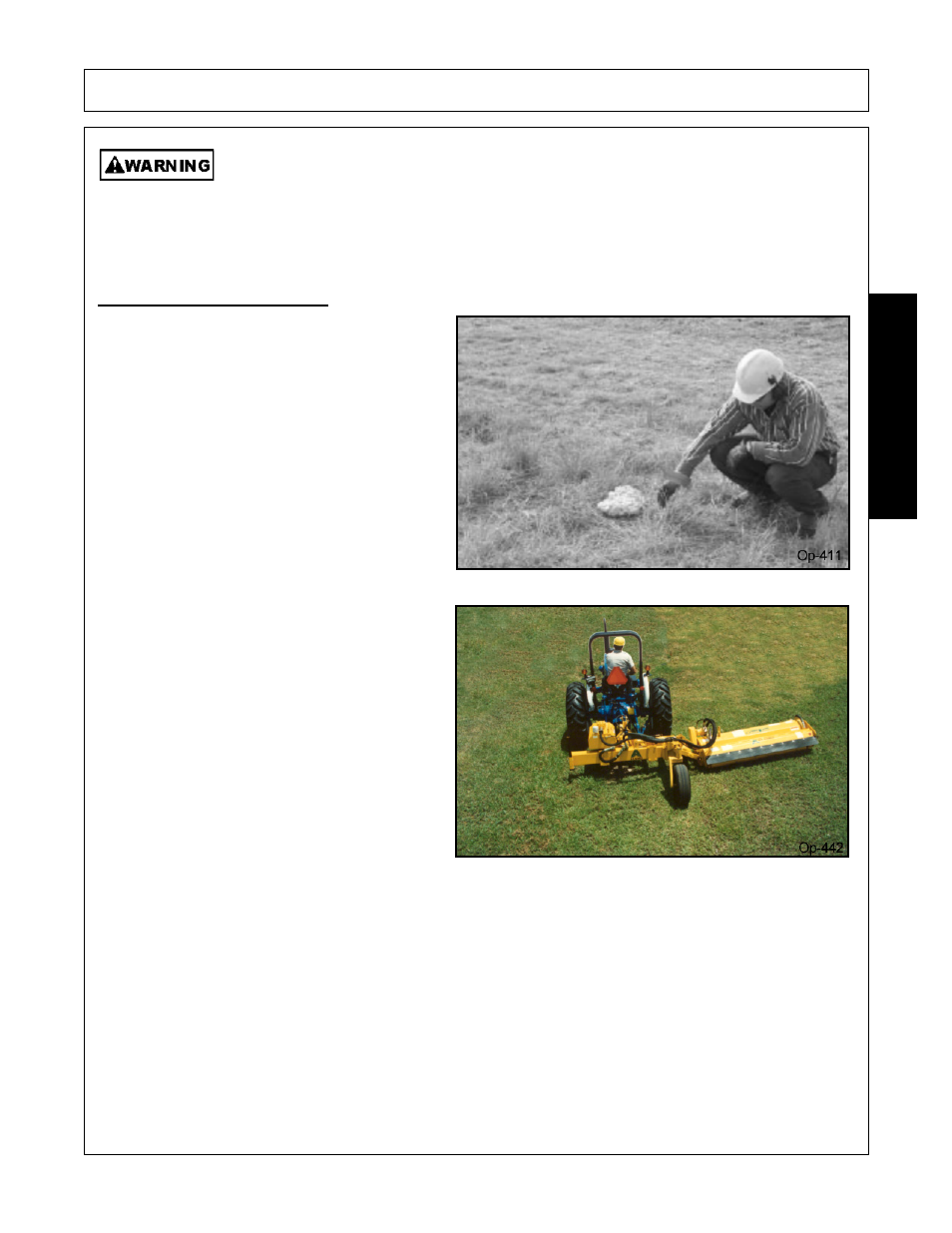 1 foreign debris hazard, Foreign debris hazard -27, Operation | Opera t ion | Alamo 803350C User Manual | Page 127 / 168