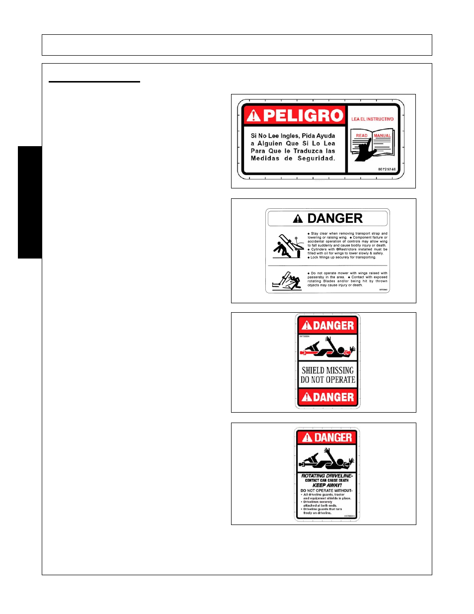 Decal description, Decal description -18, Safety | Alamo 803350C User Manual | Page 26 / 168