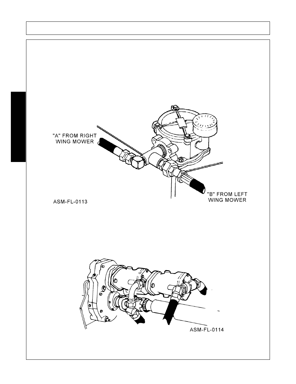 Hydraulic connections to cylinder, Hydraulic connections to filter, Hydraulic connections to pump | Assembly, Assembl y | Alamo 803350C User Manual | Page 98 / 168