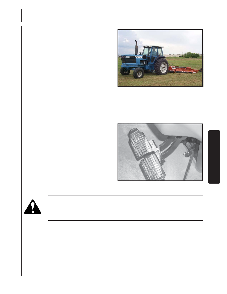 1) starting the tractor -23, 2) brake and differential lock setting -23, Operation opera tion | Alamo SR14 User Manual | Page 109 / 166
