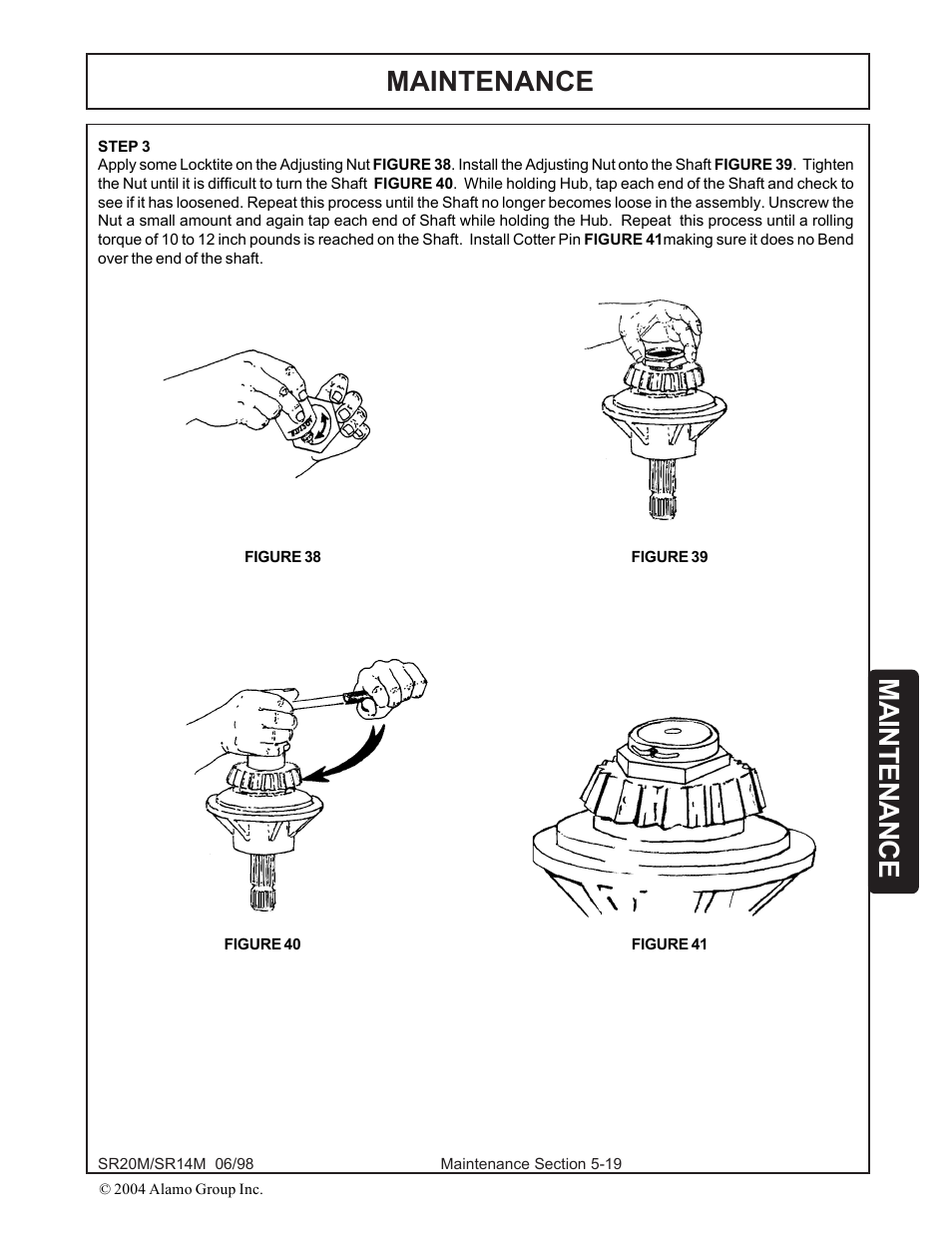 Maintenance | Alamo SR14 User Manual | Page 149 / 166