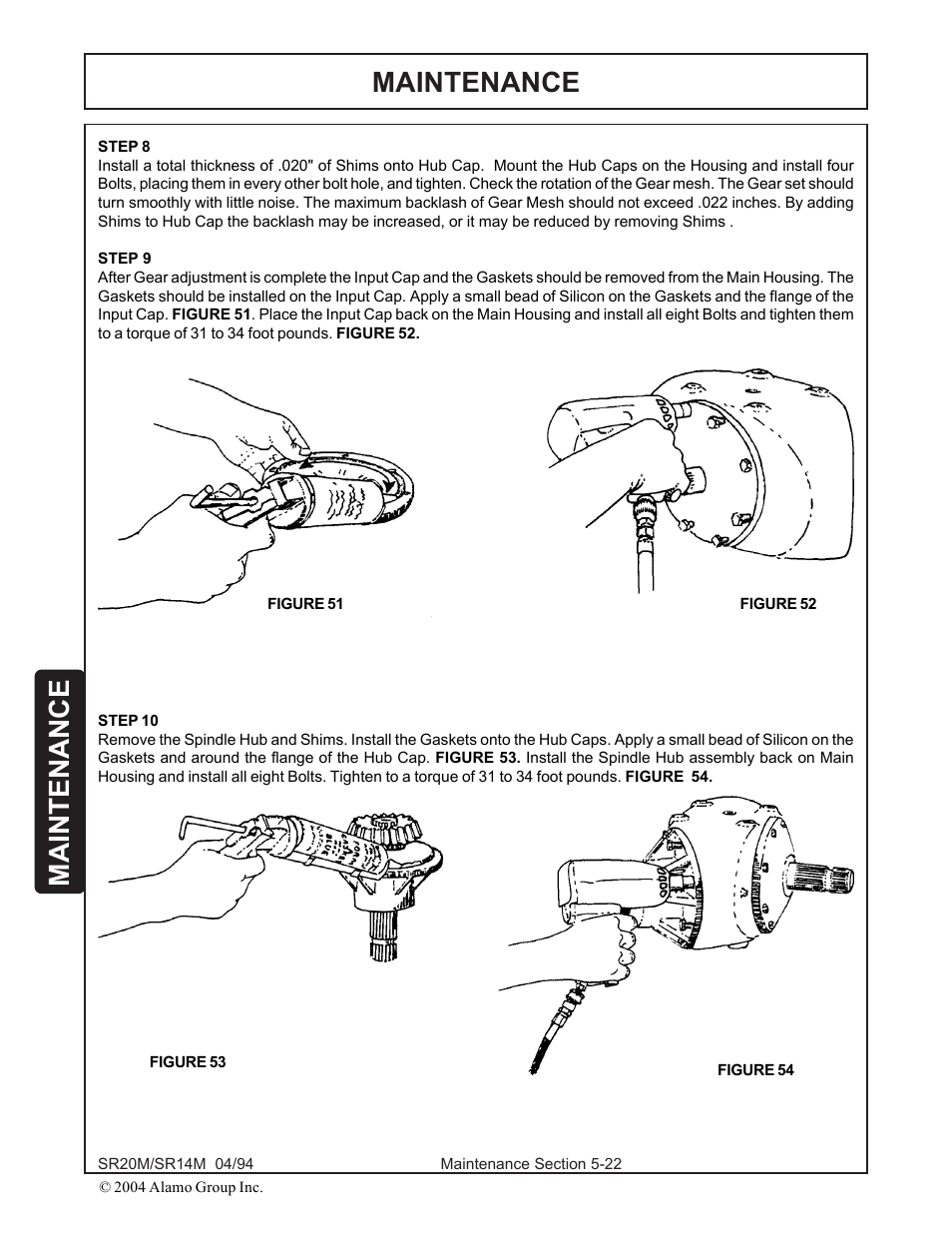 Maintenance | Alamo SR14 User Manual | Page 152 / 166