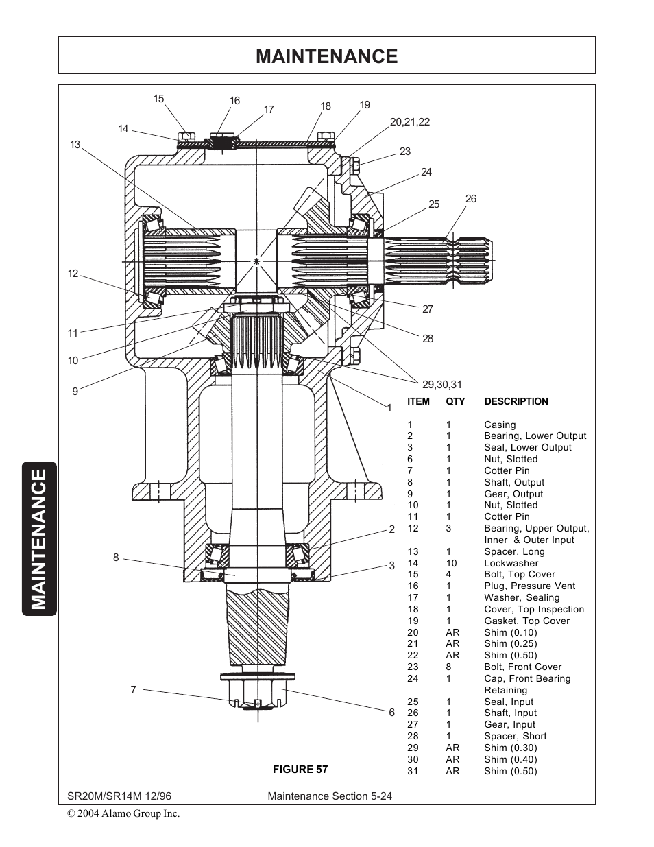 Maintenance | Alamo SR14 User Manual | Page 154 / 166