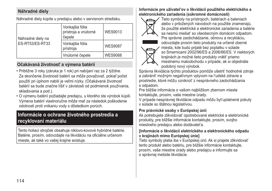 Panasonic ESRT33 User Manual | Page 114 / 142