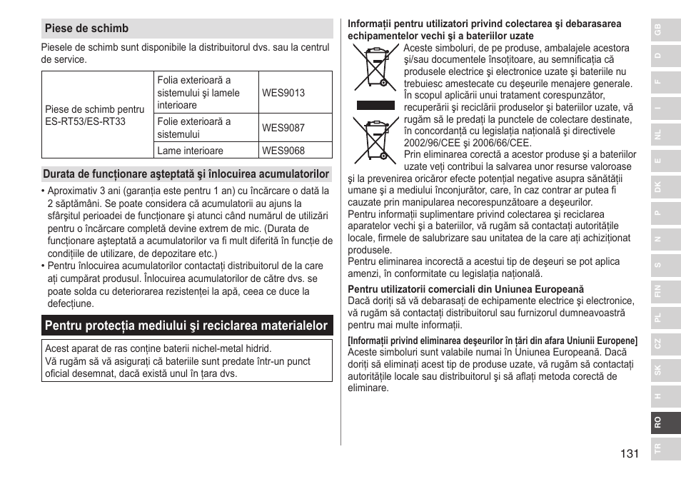 Panasonic ESRT33 User Manual | Page 131 / 142