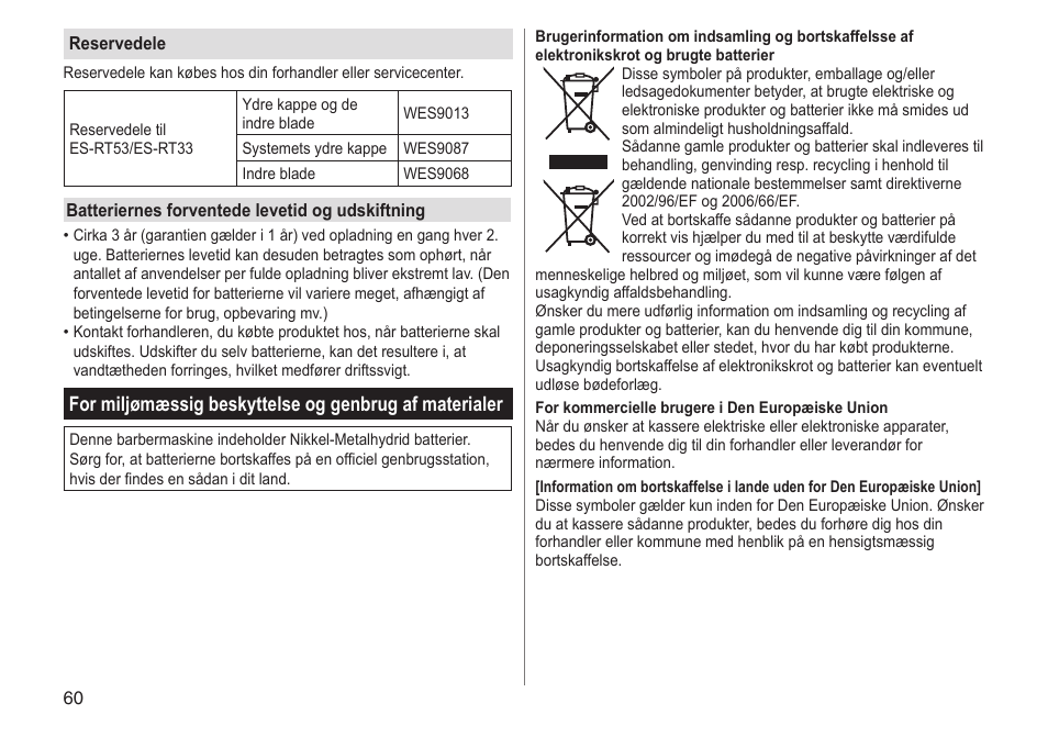Panasonic ESRT33 User Manual | Page 60 / 142