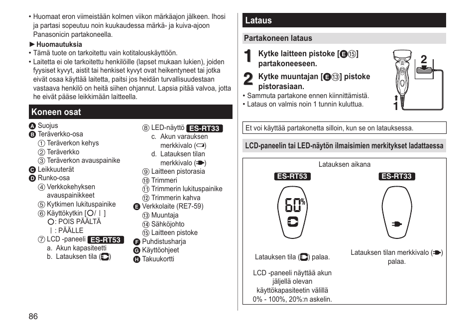 Panasonic ESRT33 User Manual | Page 86 / 142
