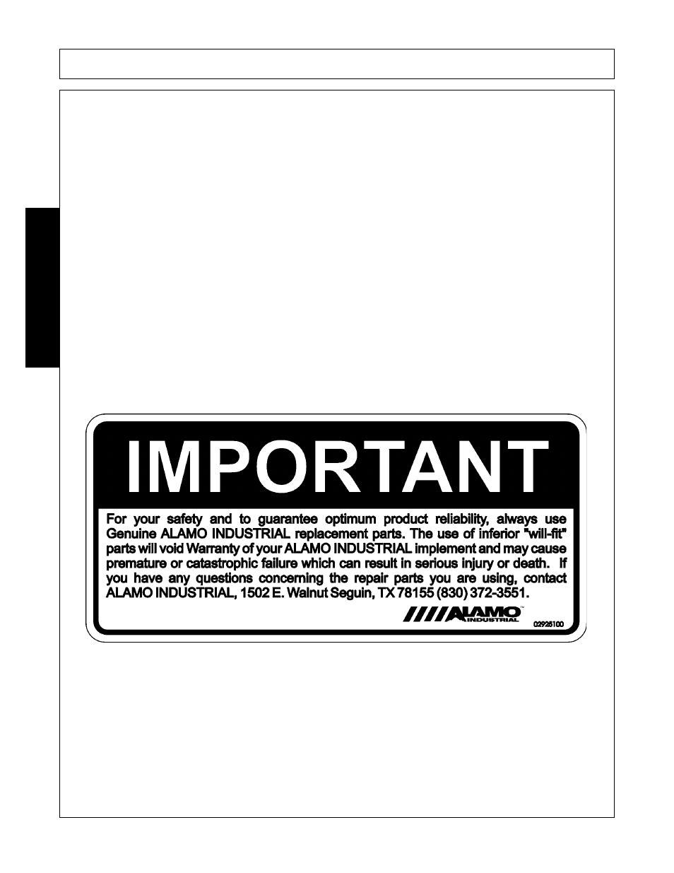 Introduction, Attention owner/operator | Alamo Interstater FC-FL-0001 User Manual | Page 84 / 186