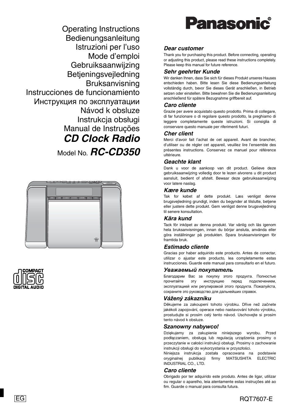 Panasonic RCCD350 User Manual | 64 pages