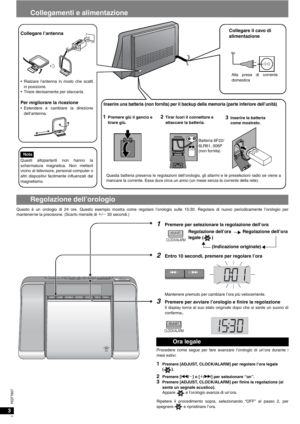 Ora legale | Panasonic RCCD350 User Manual | Page 14 / 64