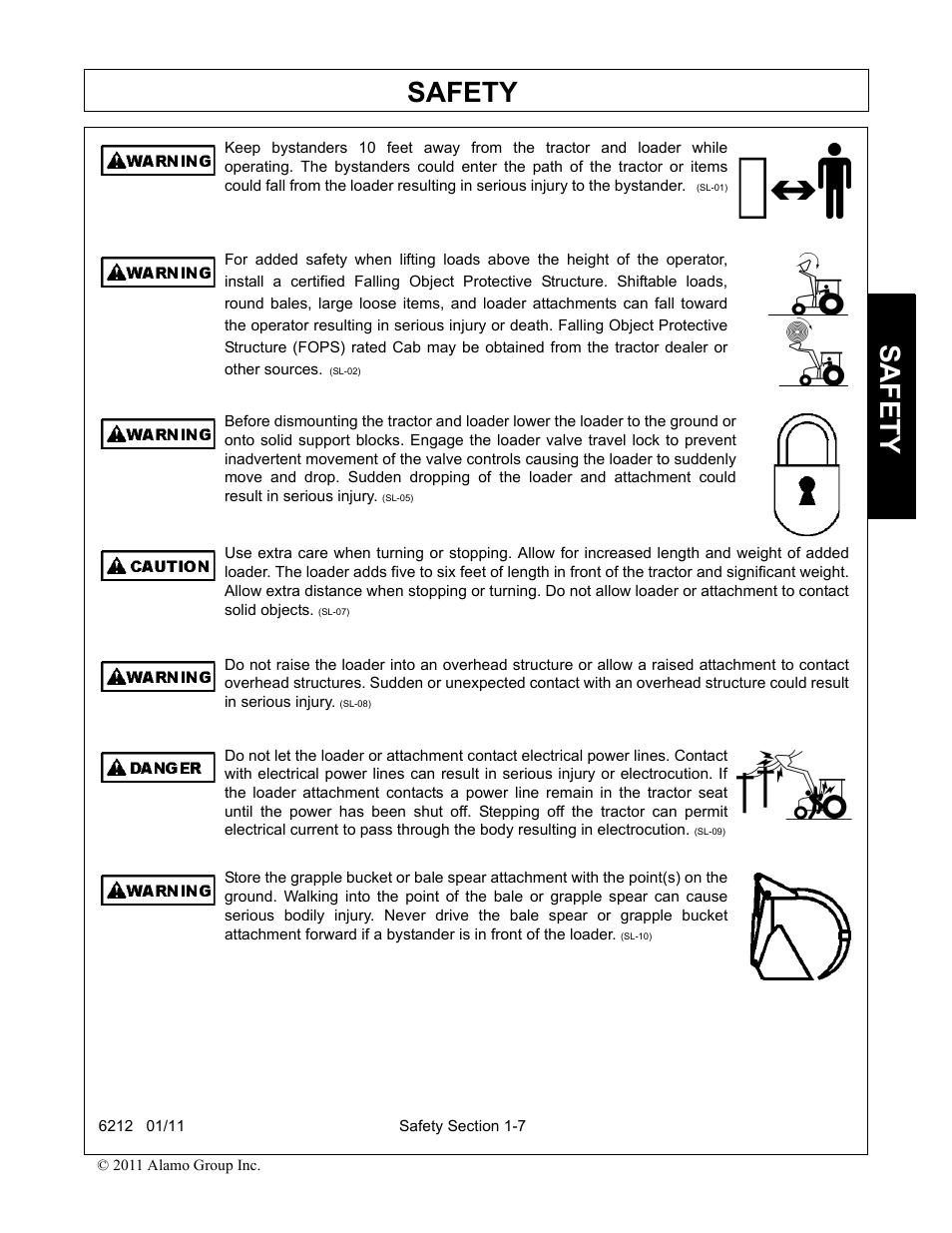 Safety | Alamo 6212 User Manual | Page 11 / 100