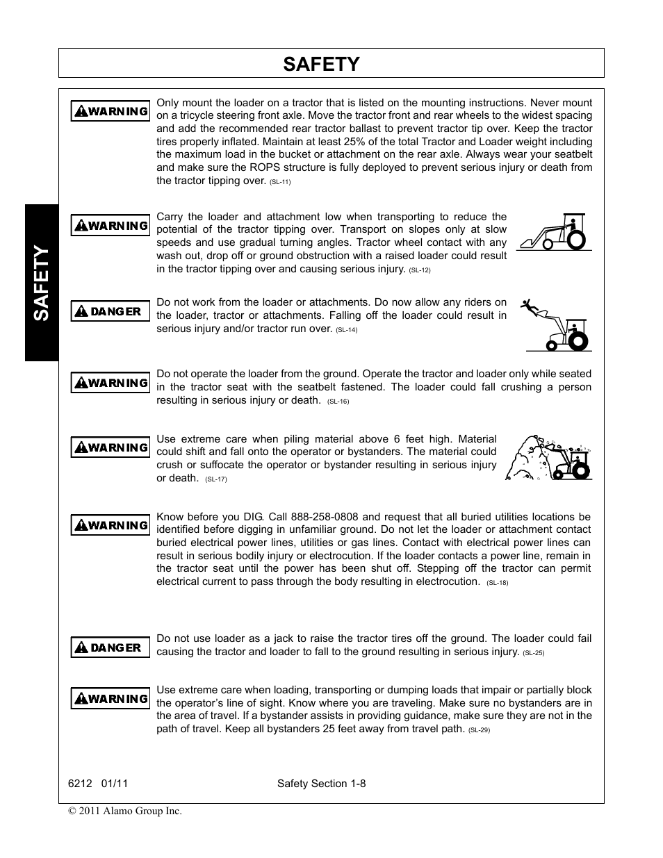 Safety | Alamo 6212 User Manual | Page 12 / 100