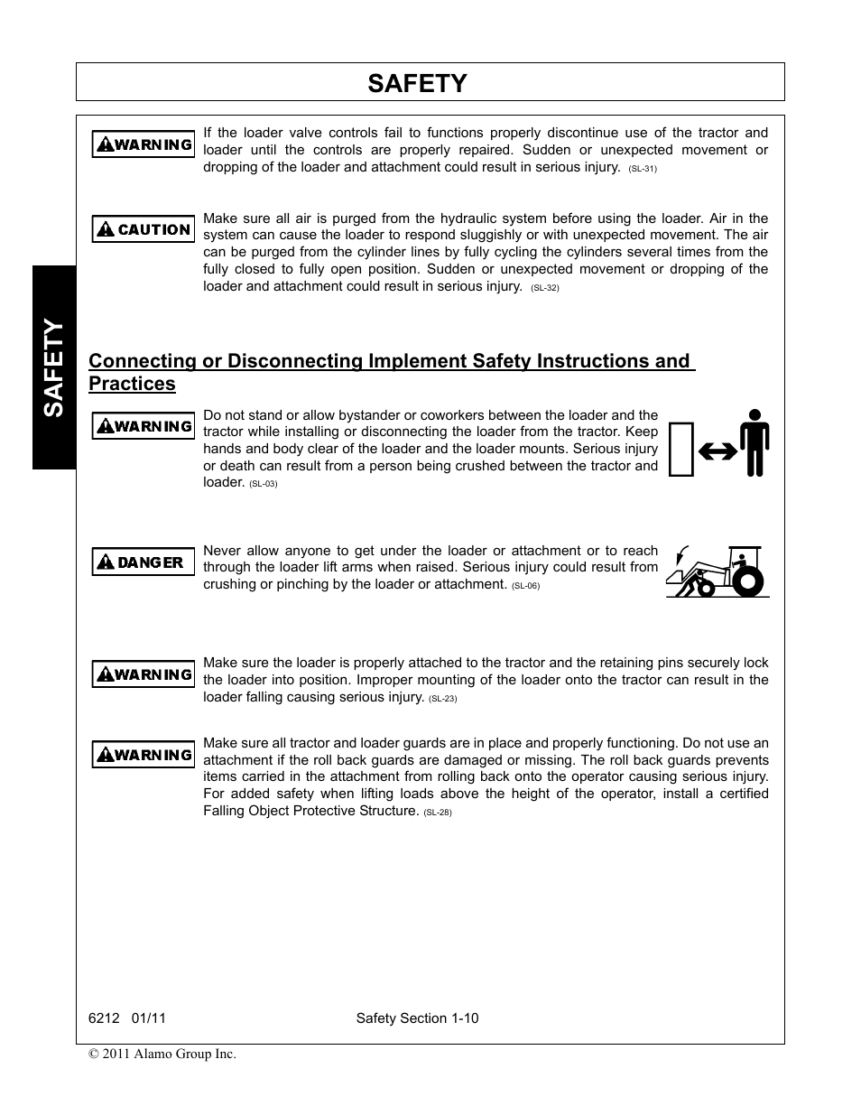 Safety | Alamo 6212 User Manual | Page 14 / 100