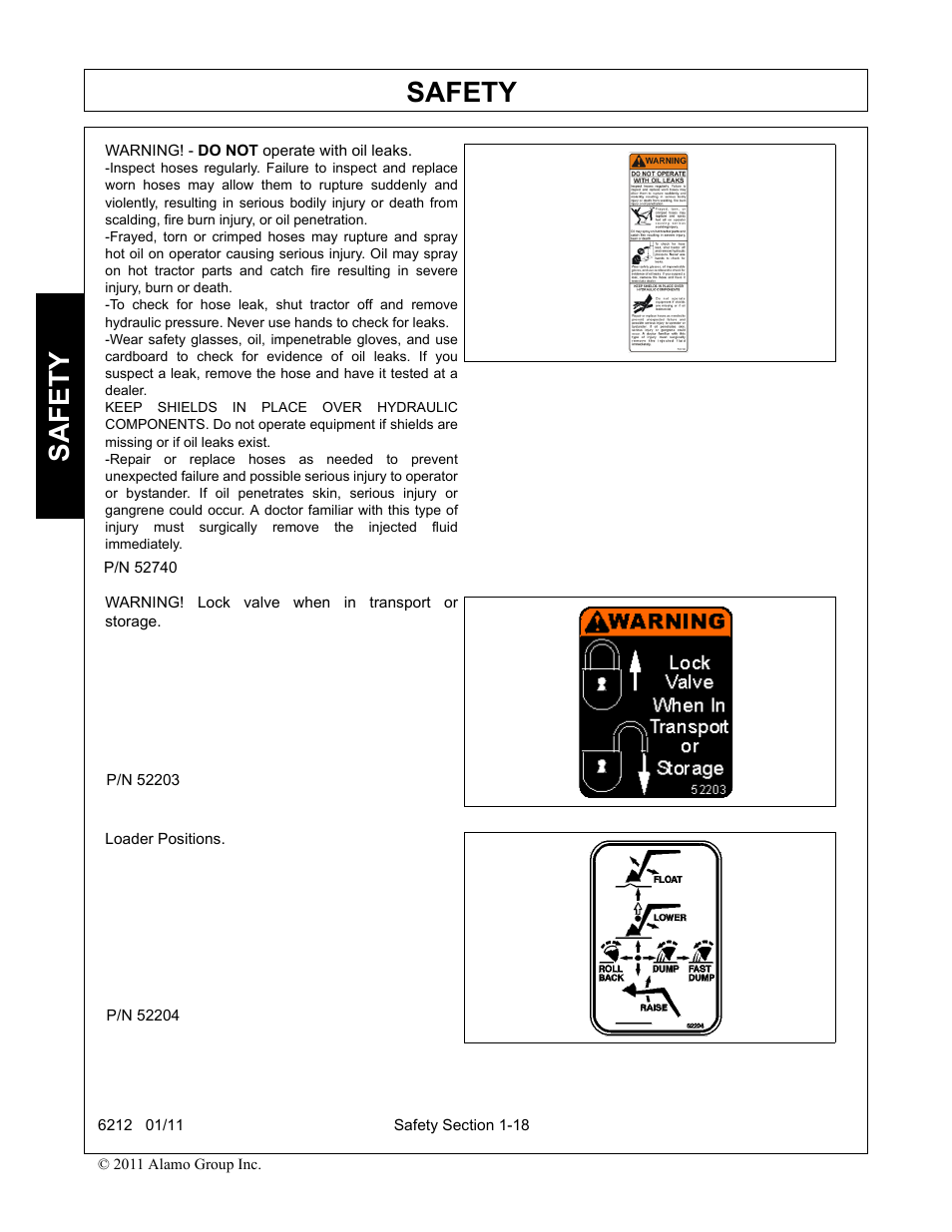 Safety | Alamo 6212 User Manual | Page 22 / 100