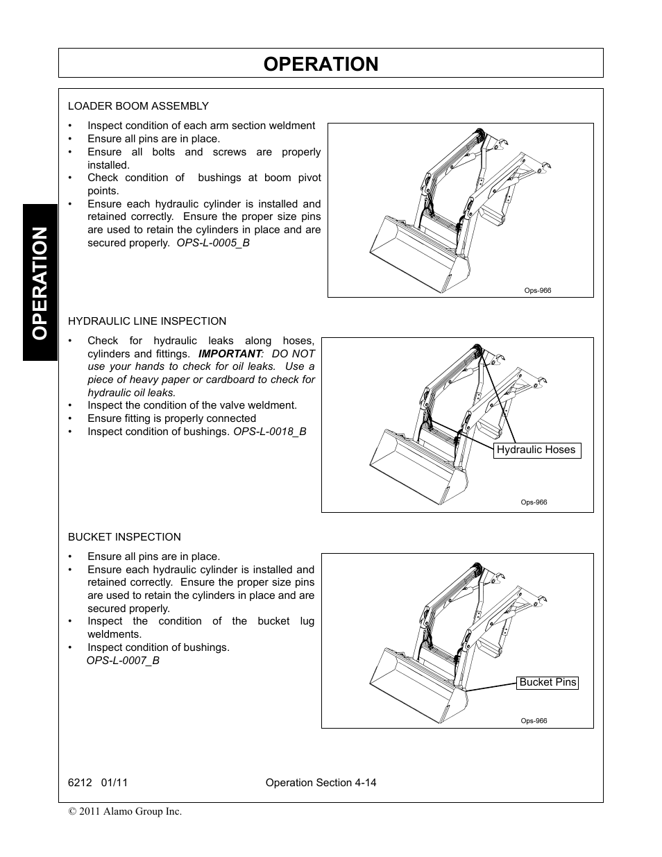 Operation, Opera t ion | Alamo 6212 User Manual | Page 54 / 100