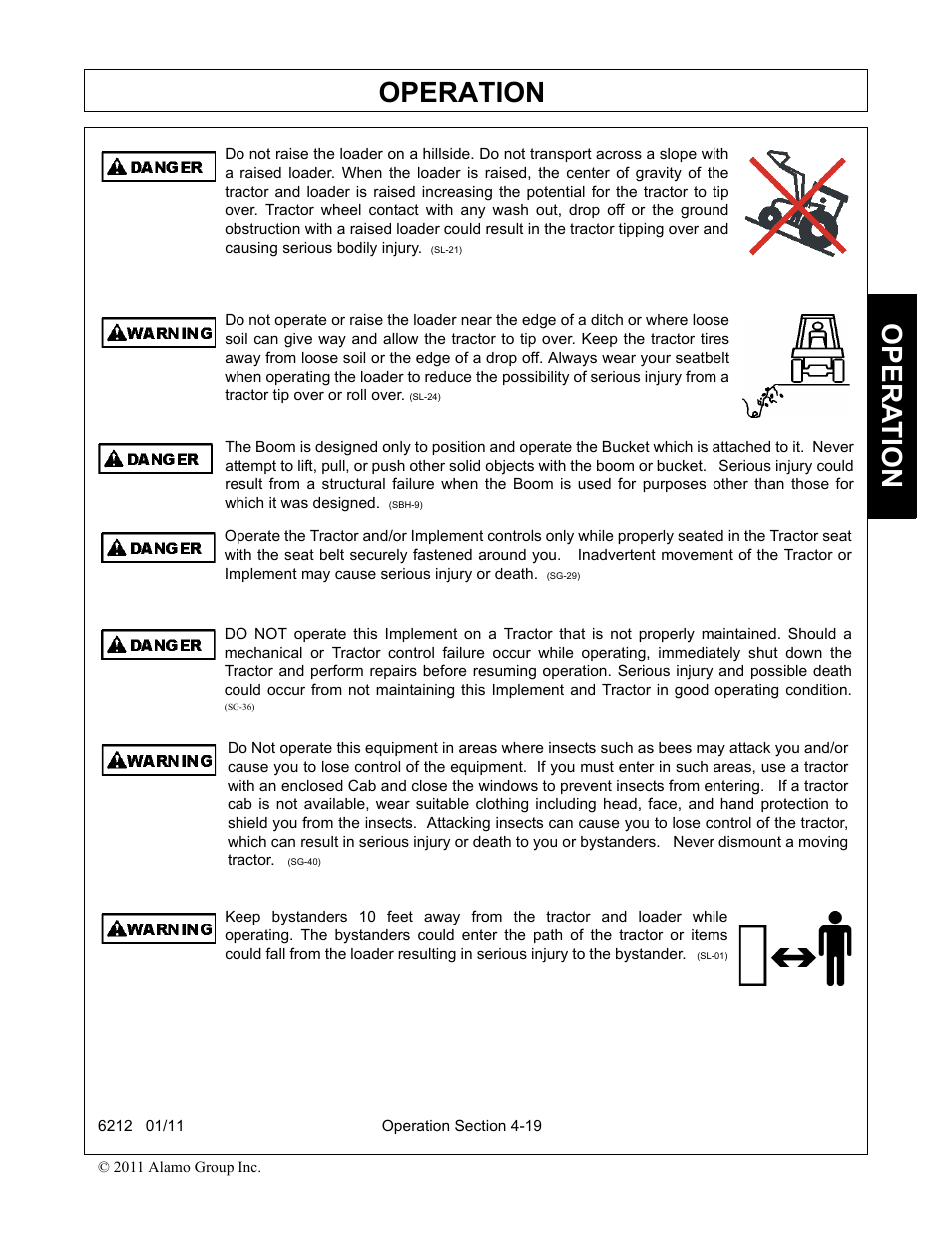 Operation, Opera t ion | Alamo 6212 User Manual | Page 59 / 100