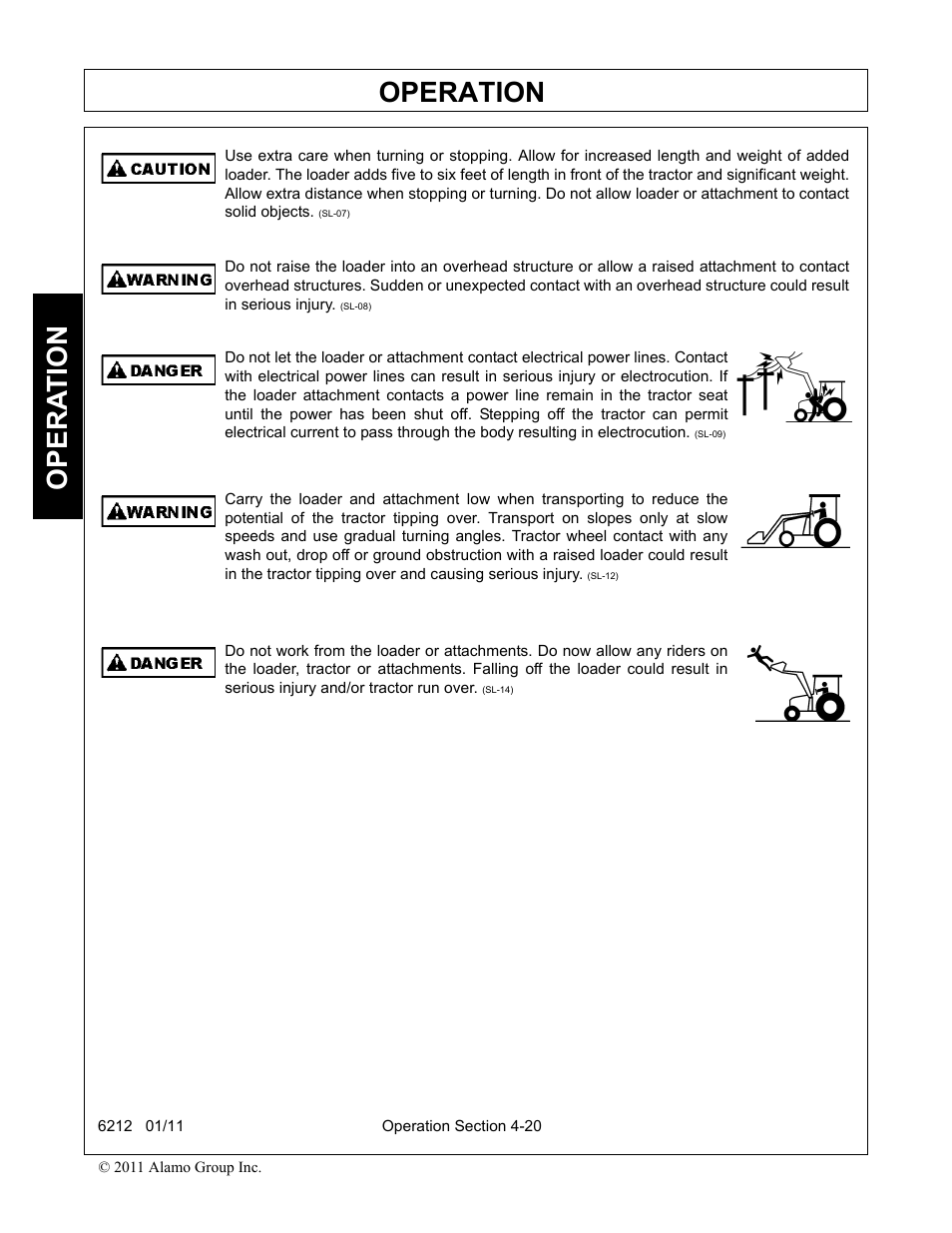 Operation, Opera t ion | Alamo 6212 User Manual | Page 60 / 100