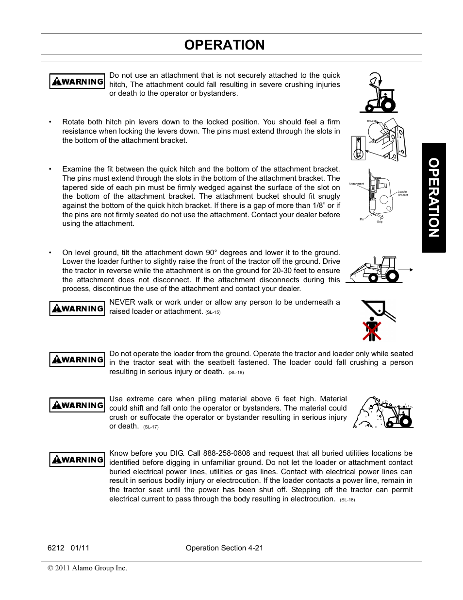 Operation, Opera t ion | Alamo 6212 User Manual | Page 61 / 100