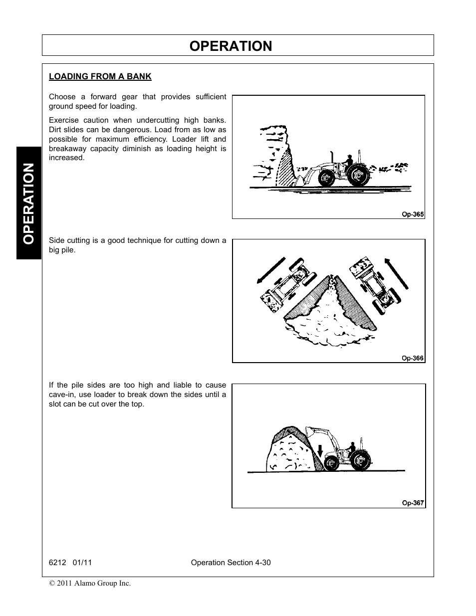 Loading from a bank, Operation, Opera t ion | Alamo 6212 User Manual | Page 70 / 100