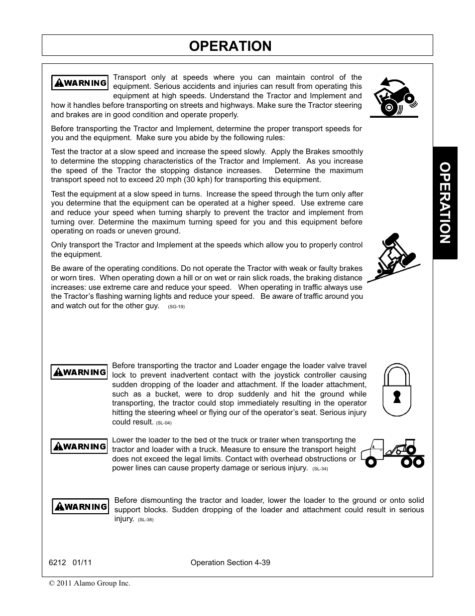 Operation, Opera t ion | Alamo 6212 User Manual | Page 79 / 100