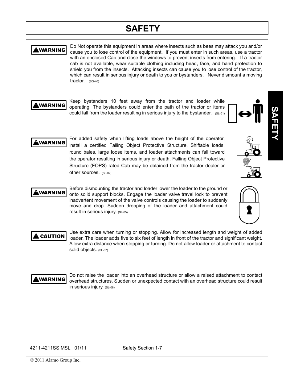 Safety | Alamo 4211 MSL User Manual | Page 11 / 104