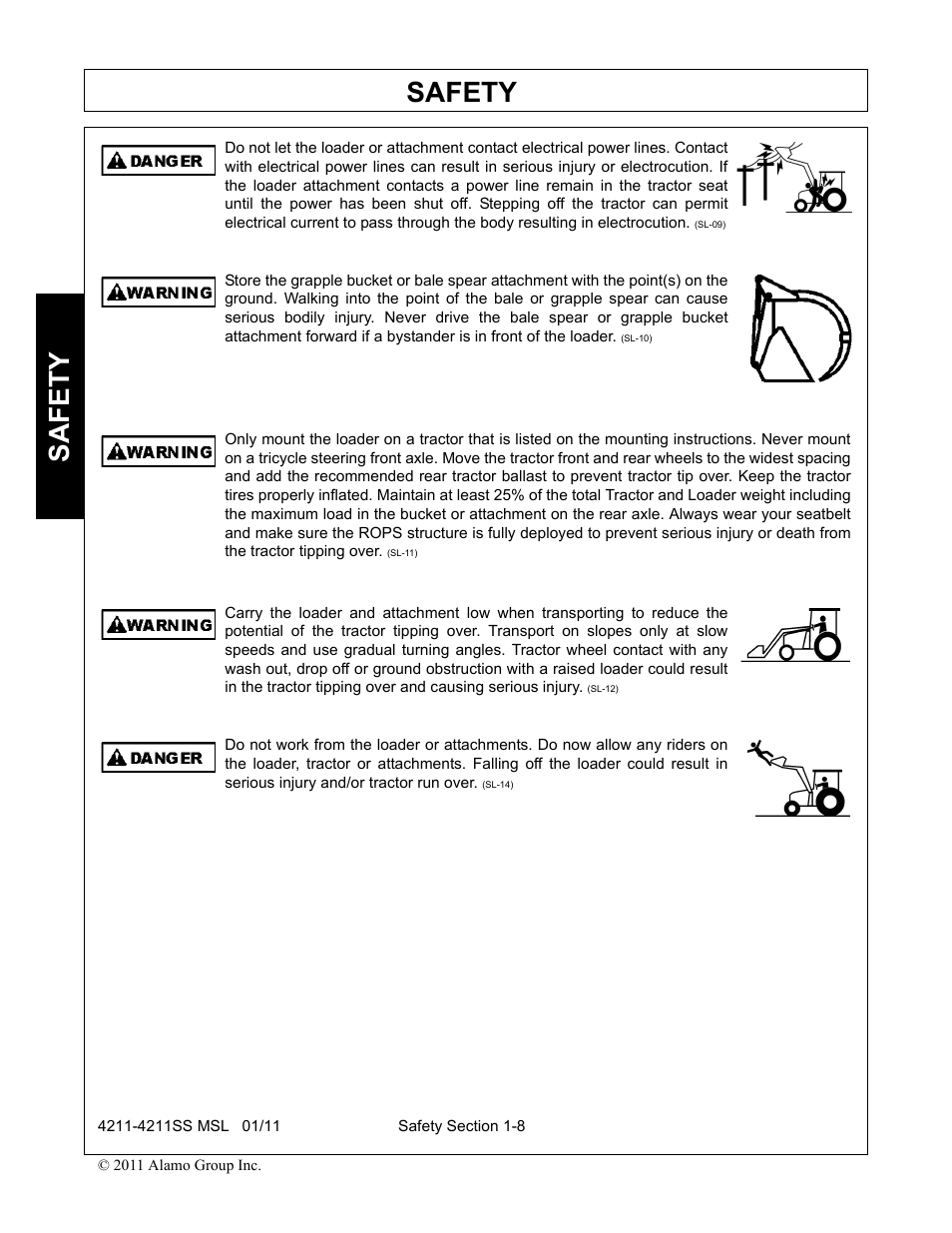 Safety | Alamo 4211 MSL User Manual | Page 12 / 104