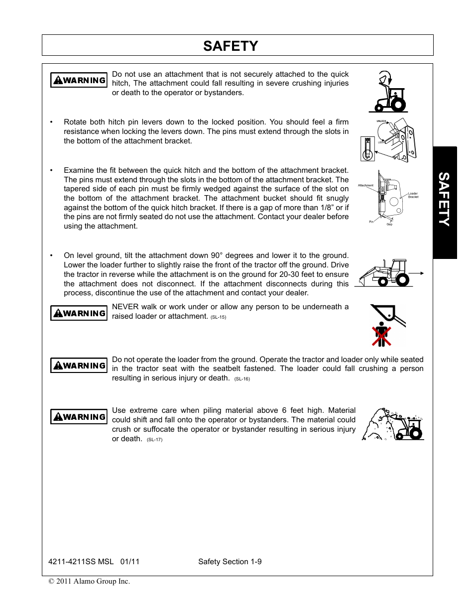 Safety | Alamo 4211 MSL User Manual | Page 13 / 104