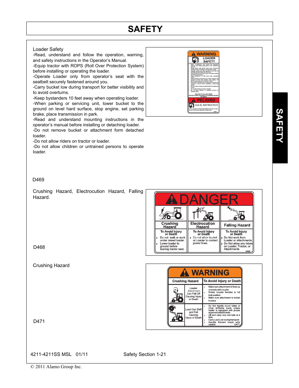 Safety | Alamo 4211 MSL User Manual | Page 25 / 104