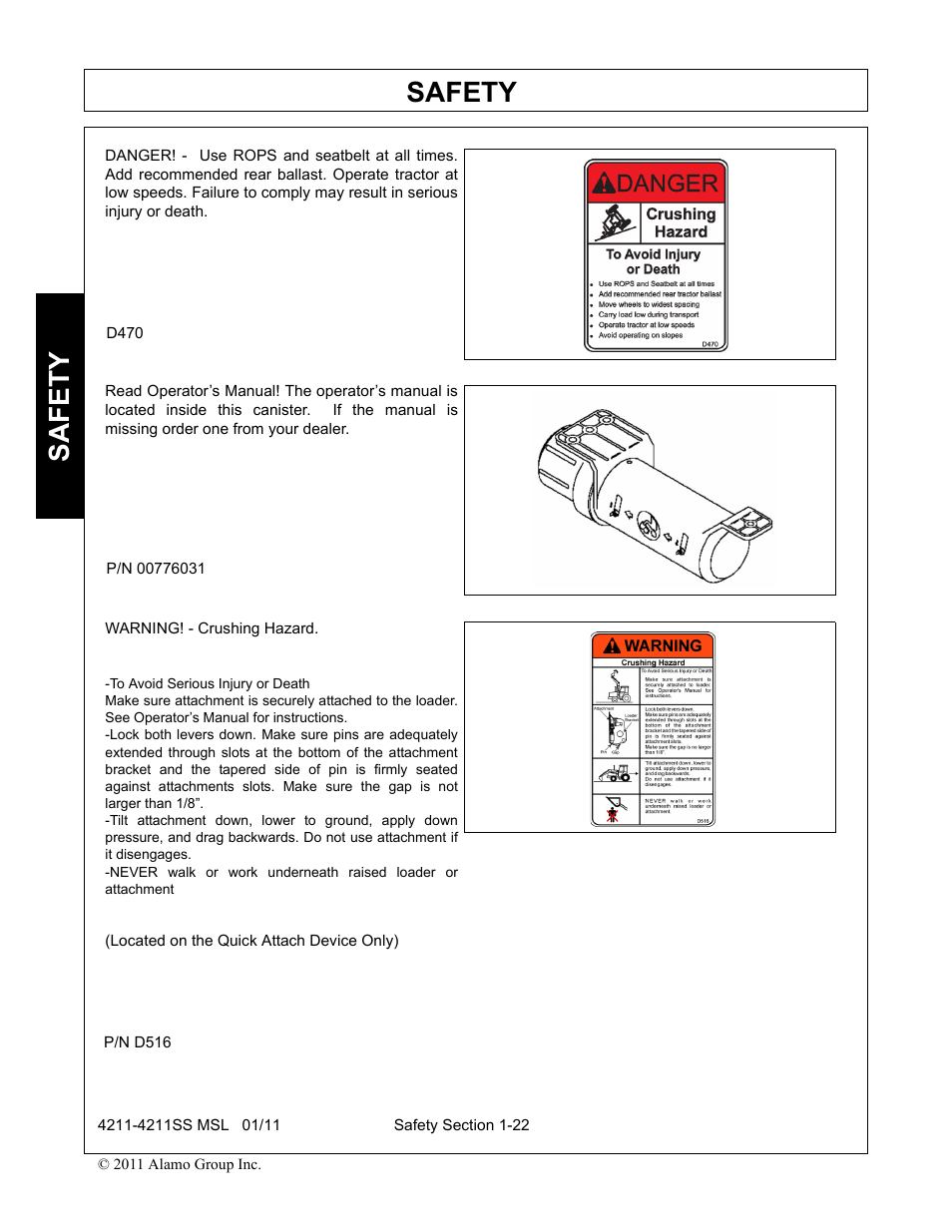 Safety | Alamo 4211 MSL User Manual | Page 26 / 104