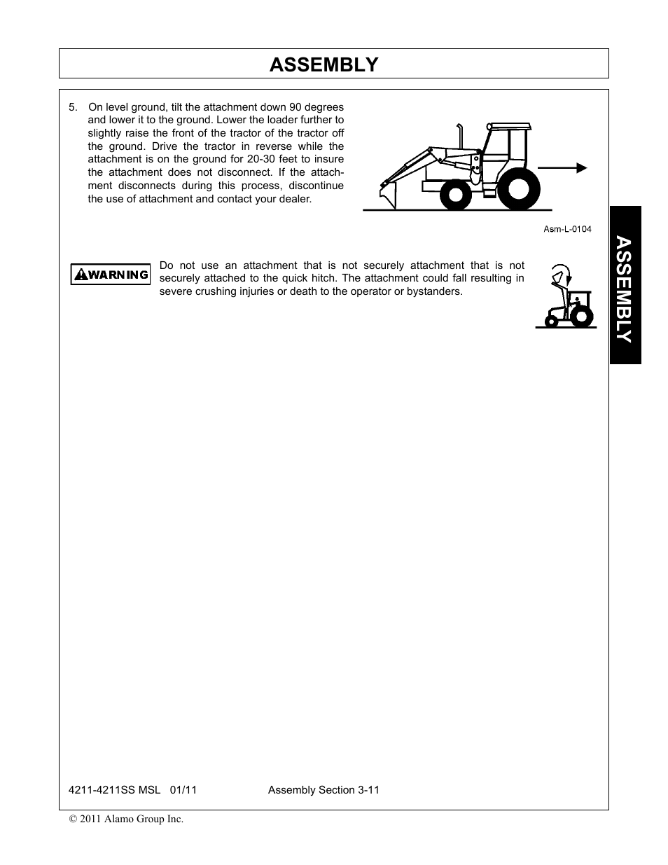 Assembly, Assembl y | Alamo 4211 MSL User Manual | Page 45 / 104