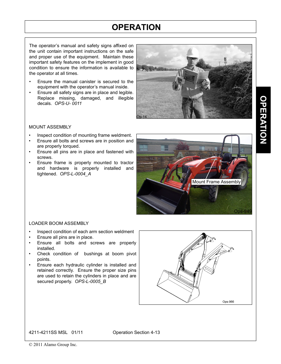 Operation, Opera t ion | Alamo 4211 MSL User Manual | Page 59 / 104