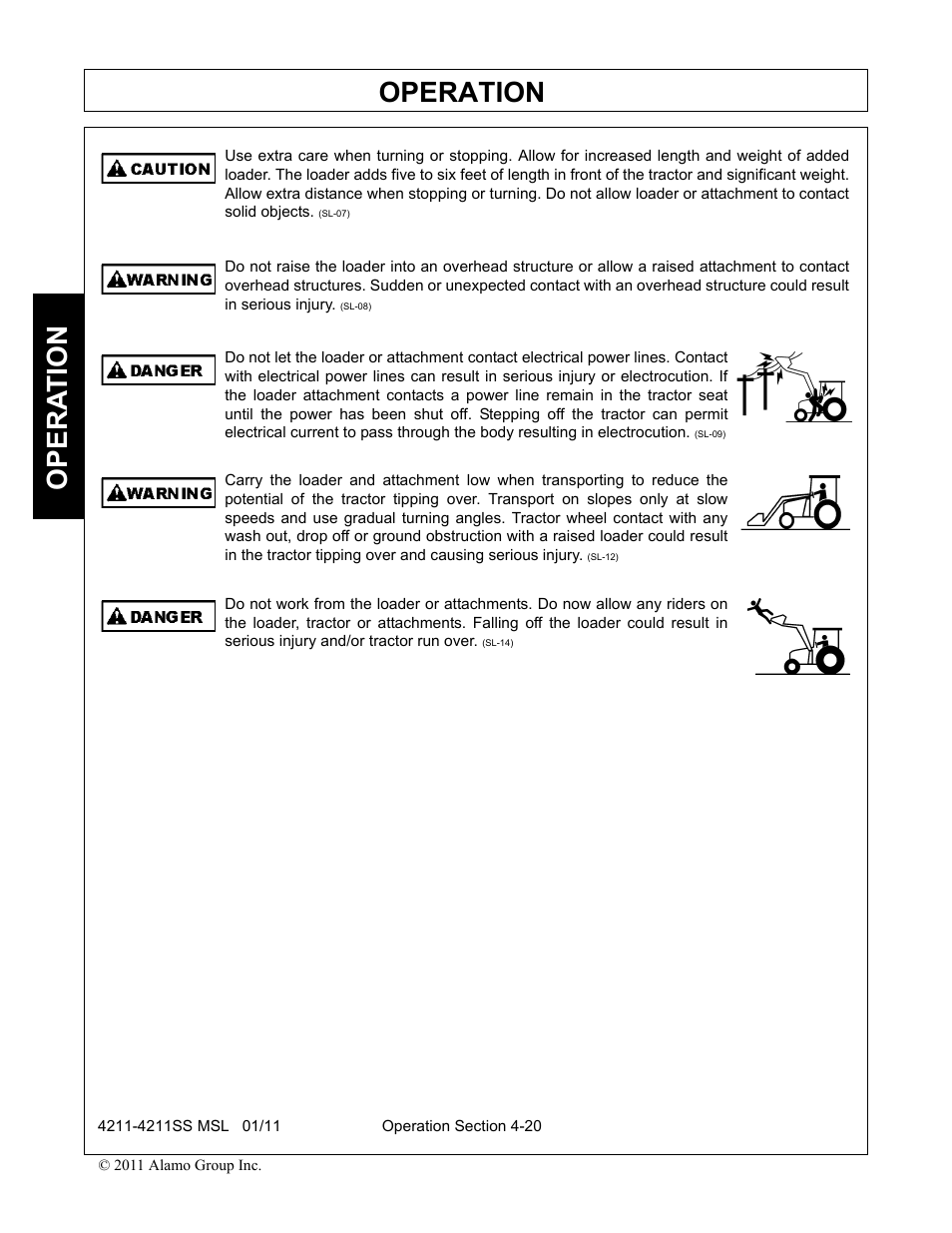 Operation, Opera t ion | Alamo 4211 MSL User Manual | Page 66 / 104