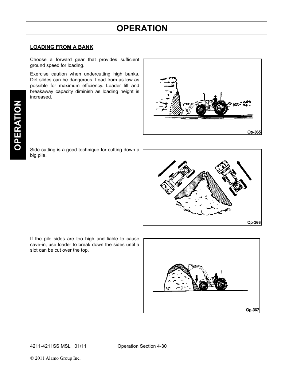 Loading from a bank, Operation, Opera t ion | Alamo 4211 MSL User Manual | Page 76 / 104