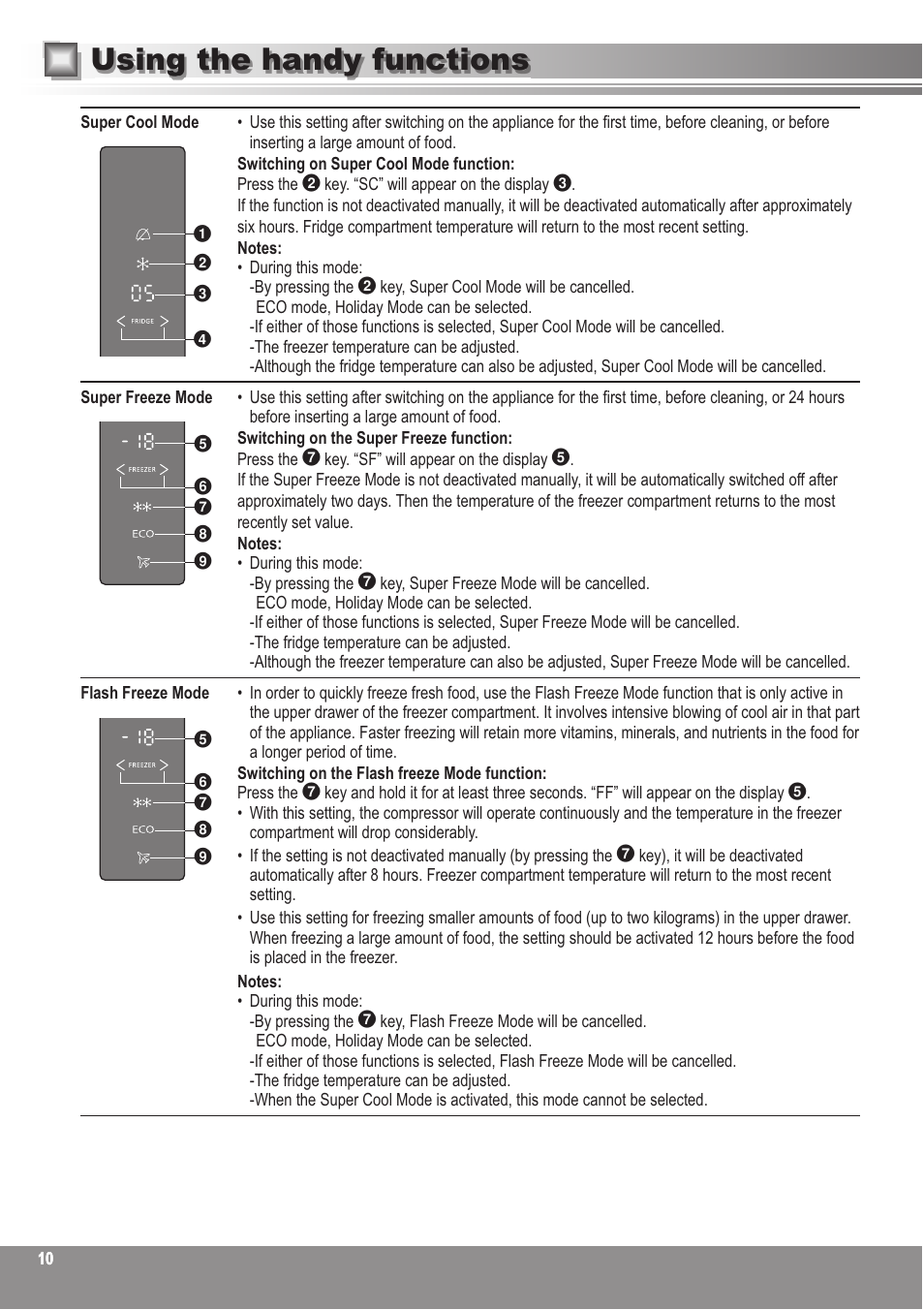 Using the handy functions | Panasonic NRBN31AS1 User Manual | Page 10 / 68