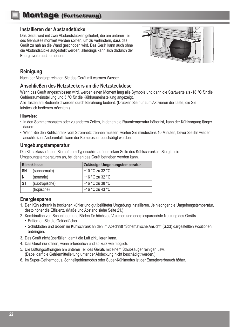 Montage | Panasonic NRBN31AS1 User Manual | Page 22 / 68